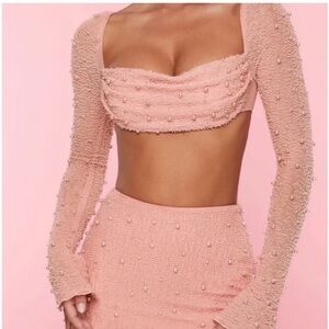 Elegant Pink Beaded Top
